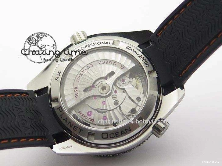 0327 Planet Ocean SS Bp Maker 45mm Black Bezel Orange Numbers On Black Rubber Strap A Popular 8220